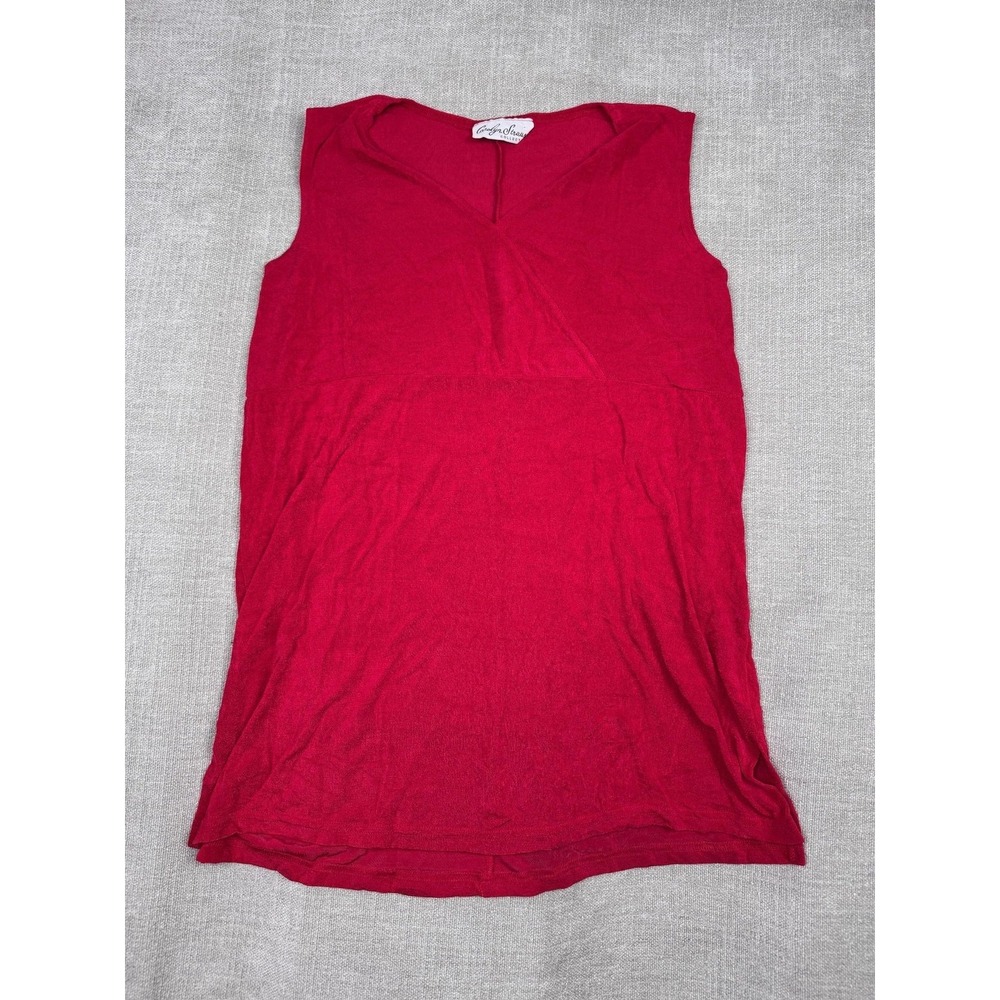 Carolyn Strauss Collection Tank Top Womens S Red Stretch Sleeveless Thick Strap